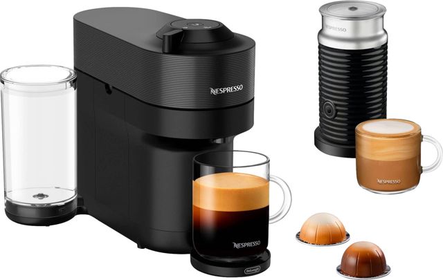Nespresso Vertuo Pop+ Coffee and Espresso Maker by De'Longhi with Milk Frother (Liquorice Black)