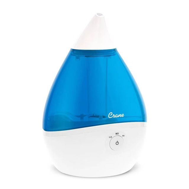 Crane Droplet Ultrasonic Cool Mist Humidifier, 0.5 Gallon, Blue/White, New (Bullseye Deals on eBay)