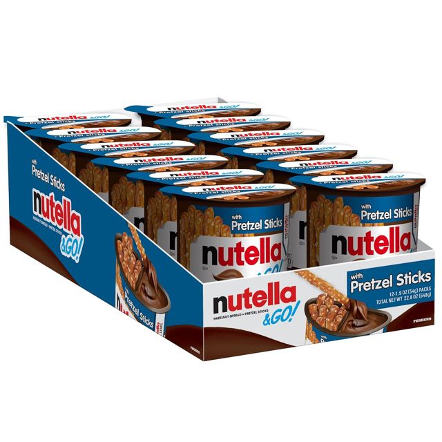 Nutella & Go Kids Snacks for Kids, Hazelnut Spread, 12 Pack, 1.9 oz