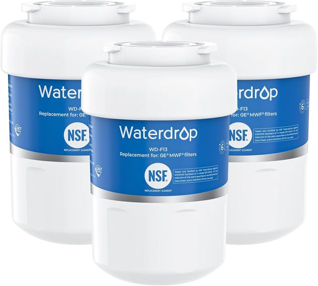 Waterdrop WD-F13 Replacement for GE® MWF® Refrigerator Water Filter, 3 Pack