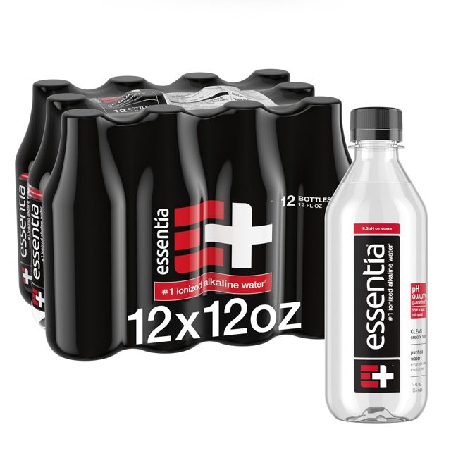 Essentia Ionized Alkaline Water, 9.5+ pH, 99.9% Pure, 12 x 12oz