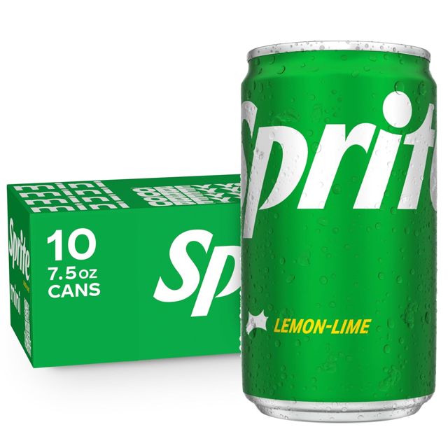 Sprite Lemon-Lime Soda Soft Drink Mini Cans, 7.5 fl oz, 10 Pack