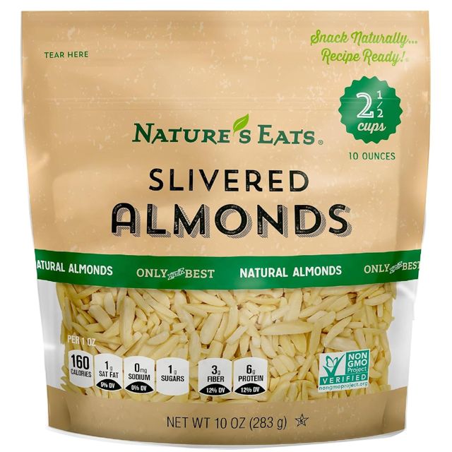 Nature's Eats Blanched Slivered Almonds, Natural, 10 Ounce