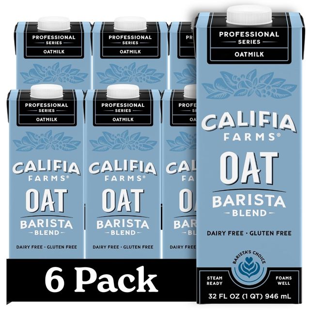 Califia Farms Oat Barista Blend Oat Milk, 32 oz, 6 pack (shelf stable)