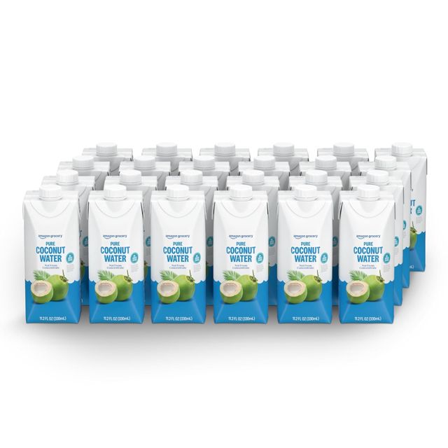Amazon Grocery, Pure Coconut Water, No Added Sugar, 11.2 Fl Oz, 24 Ct
