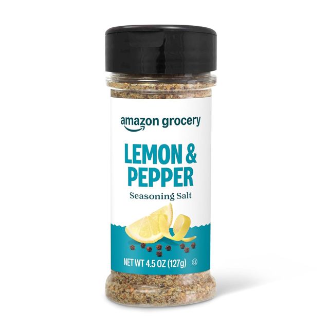 Amazon Grocery, Lemon & Pepper Seasoning Salt, 4.5 Oz