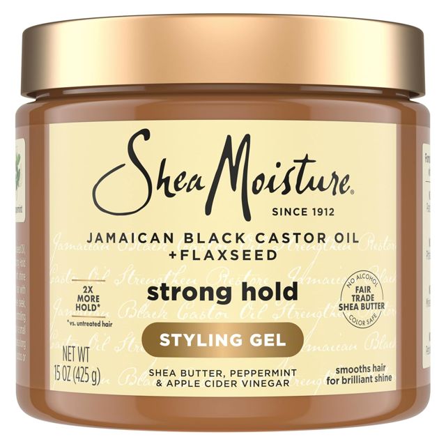 SheaMoisture Strong Hold Styling Gel, Jamaican Black Castor Oil + Flaxseed, 15 oz