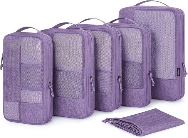 BAGSMART Compression Packing Cubes for Travel, 6 Set Luggage Organizer Bags