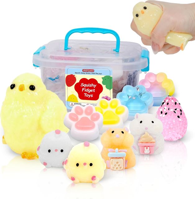 10 Pack Taba Squishy Toys Kit with Toy Box