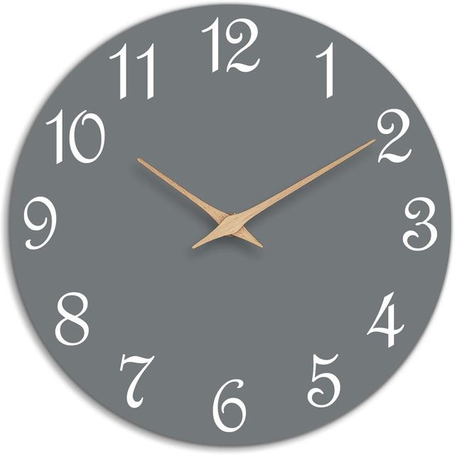 Mosewa Wall Clock 14" Battery Operated Silent Non-Ticking Simple Modern