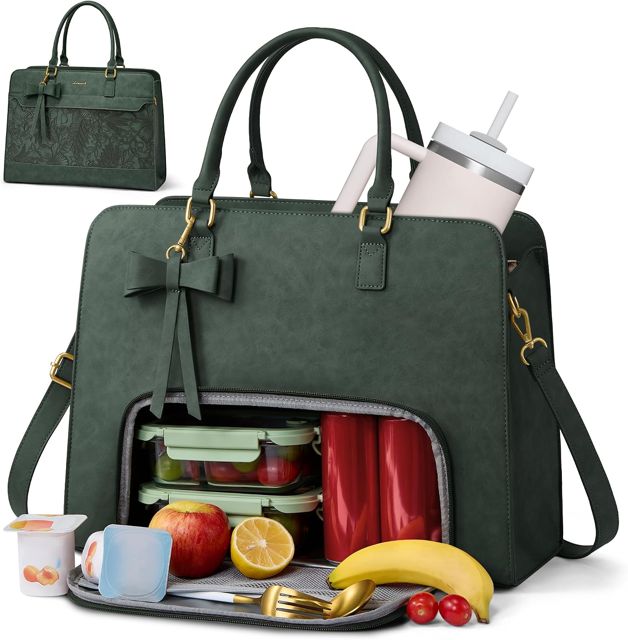 LOVEVOOK Work Tote Bag for Women with Lunch Compartment, 16 Inch Laptop